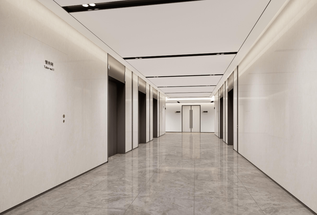 国际设计大厦标准层电梯厅意向效果图