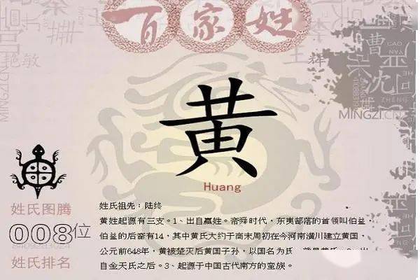 黄姓:第一个祖先叫什么名_黄氏_始祖_后裔