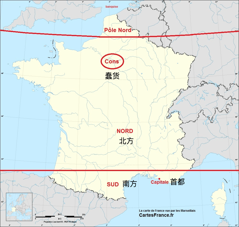 巴黎人眼里的法国地图马赛人眼里的法国地图于是,小编找来了身边来自