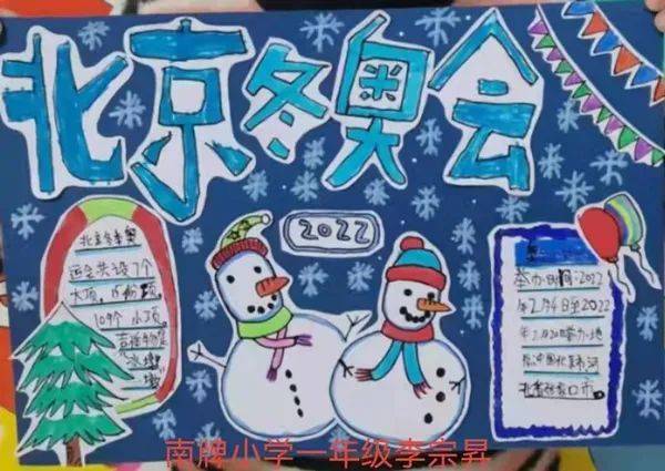 童心助冬奥 一起向未来—南牌小学开展手抄报助力冬奥活动_祝福