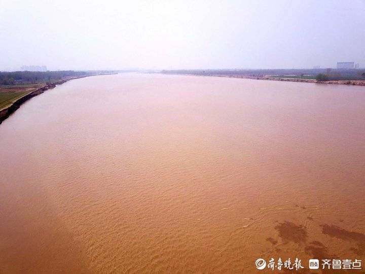 4月4日早晨,黄河济南段的河水流量高达1170立方米每秒.