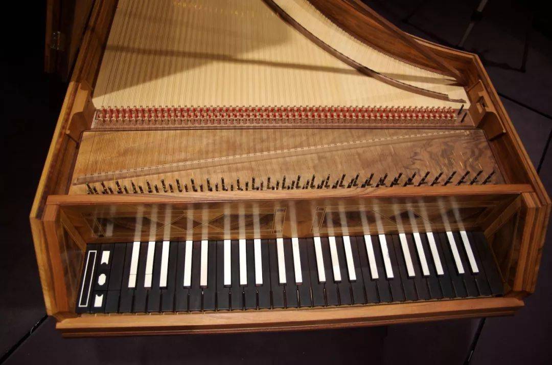 古钢琴有两种形制,一种是击弦古钢琴,也叫楔槌键琴(clavichord;另一