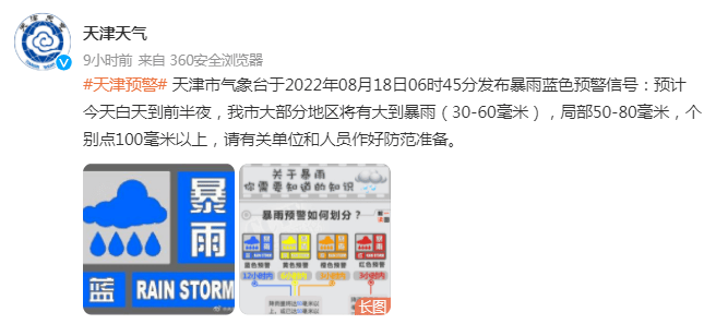 甘肃东部,陕西中南部等地有大到暴雨,其中,河北东北部,天津东南部