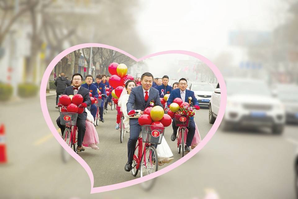 单车婚礼浪漫环保 - 山西新闻网