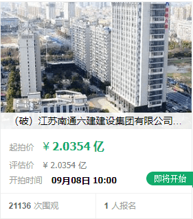 建筑巨头南通六建被成功拍卖!在淮安曾建多个项目.