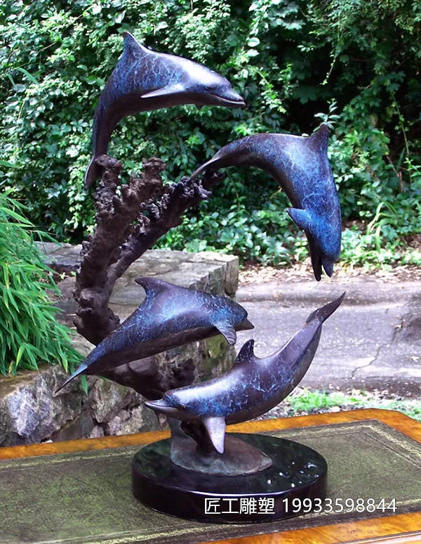 不锈钢海豚雕塑 水晶雕塑 哺乳动物