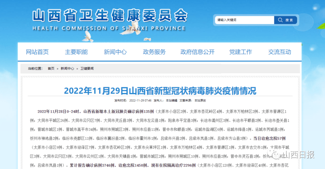 月28日0-24时,山西省新增本土新冠肺炎确诊病例135例(太原市小店区2例