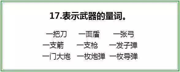 每周至少读两遍！1-6年级基础量词24类全整理，考试肯定用的上！  小升初作文 第16张