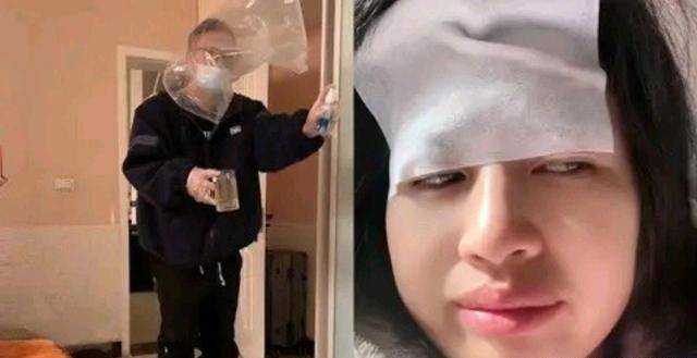 女子阳性男子塑料袋套头送水，网友：老公是来搞笑的吗?？