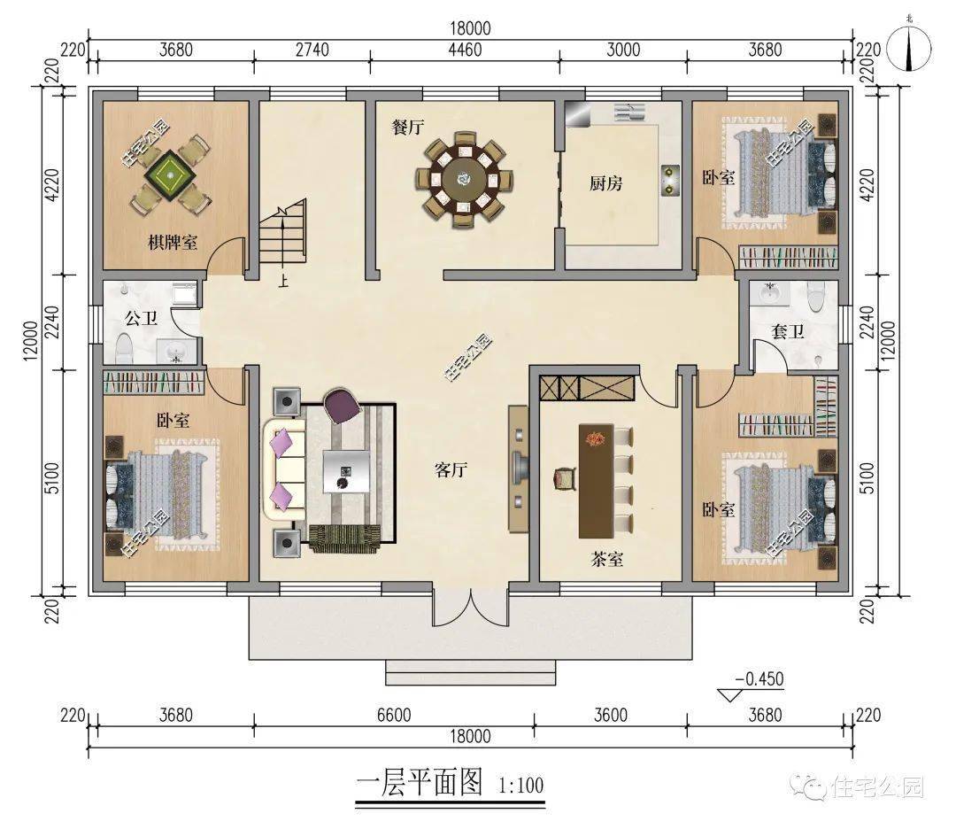 河南张先生定造设想17×13米二层欧式美宅，挑空客厅和落地窗更配（2272）