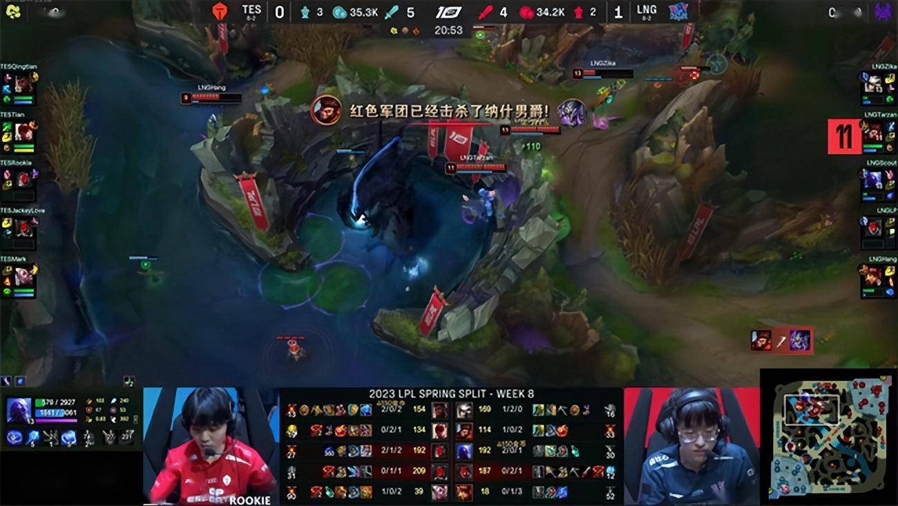 LOL-LPL：Zika卡蜜尔强势切入斩杀后排，LNG团战翻盘2-0战胜TES