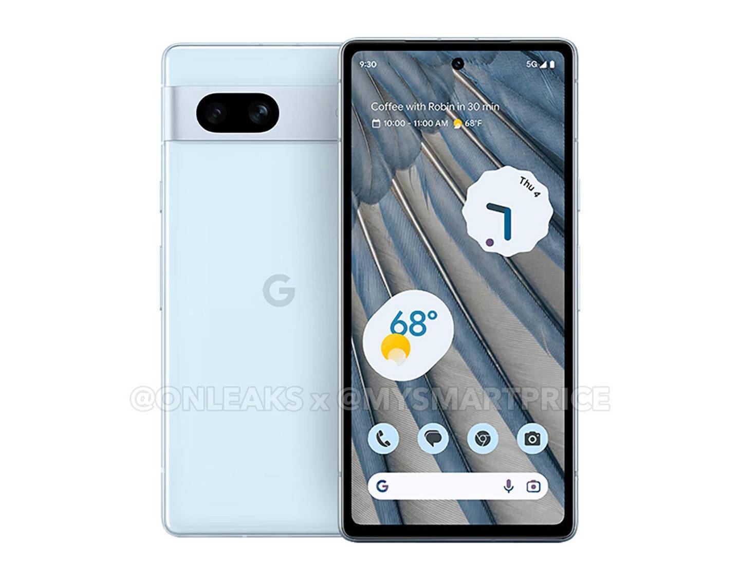 谷歌Pixel 7a手机高清衬着图流出，北极蓝版初次曝光