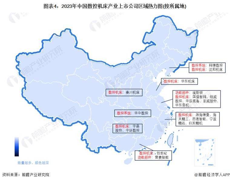 天博【干货】2023年中国数控机床行业产业链现状及市场竞争格局分析 江苏和山东省企业分布较为集中(图4)