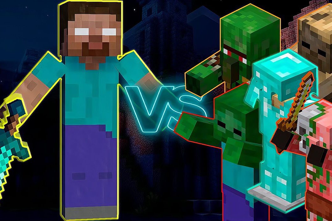 我的世界mc动画him单挑钻石装备怪物军团