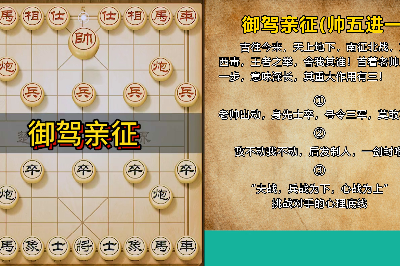 象棋开局布阵法之御驾亲征