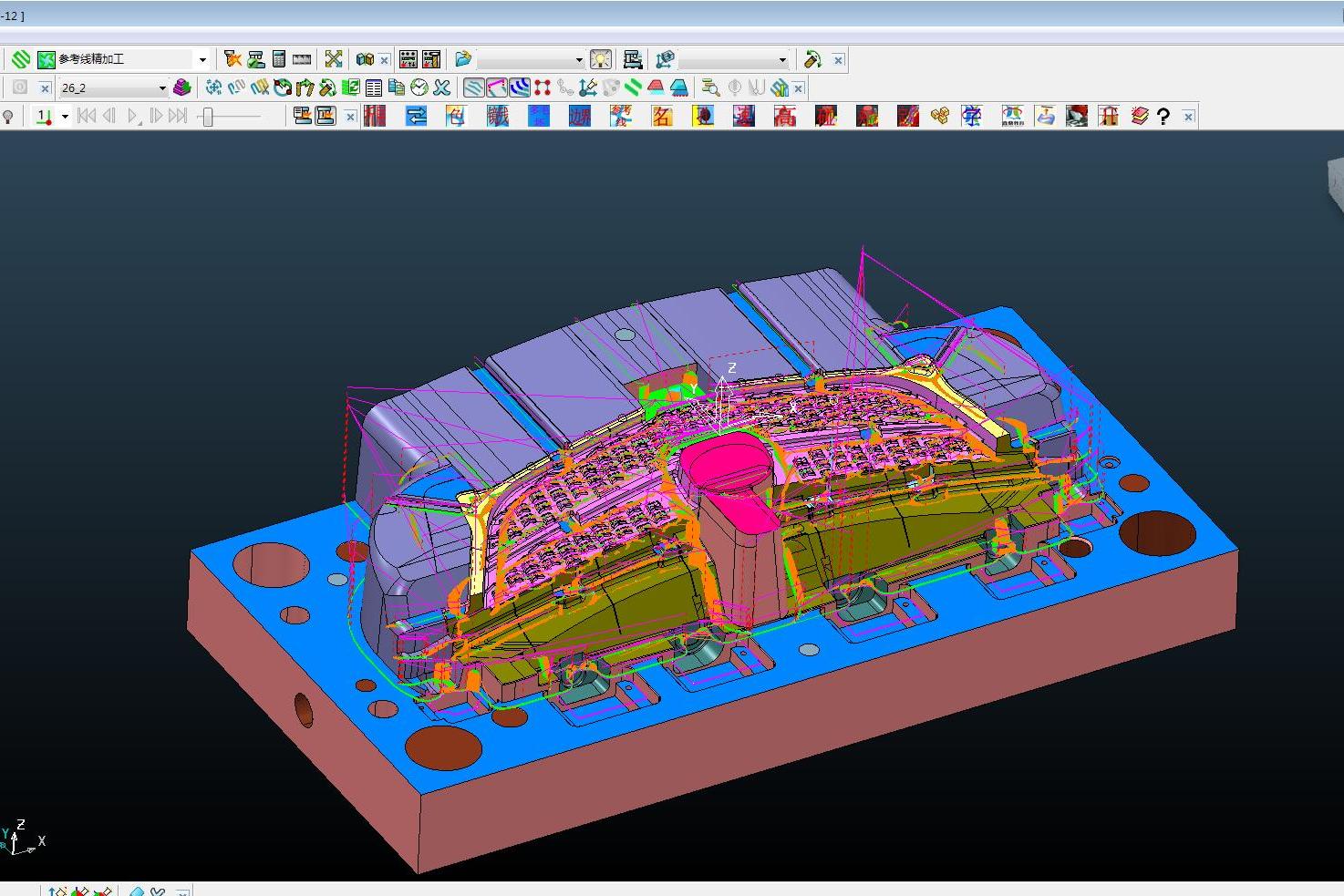 powermill快速编程汽车大模干货分享二粗长短刀断层快速优化