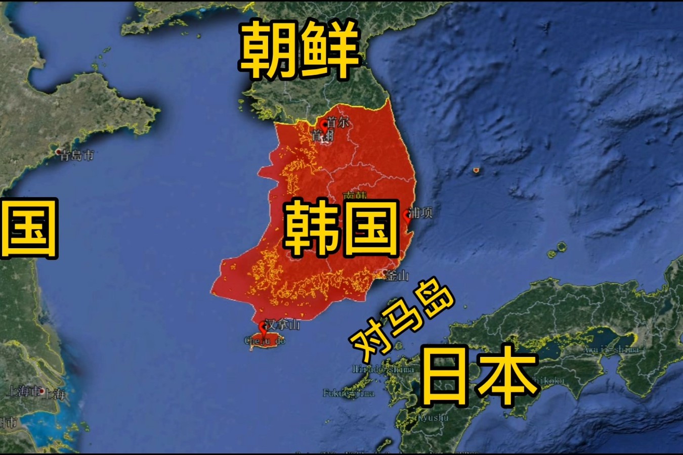 韩国首尔地理位置图片