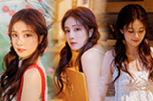 白鹿夏日美照清新自然 碎花裙双马尾超可爱