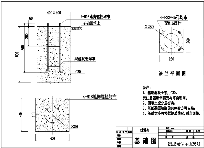 毅利照明锂电太阳能路灯基础如何浇筑