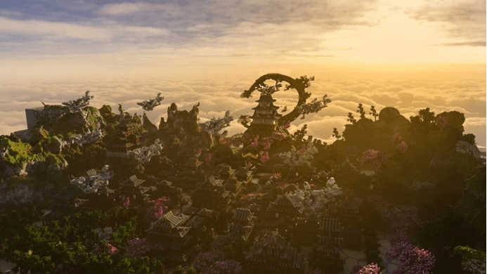 我的世界海贼王漫粉建和之国,仙境小城,完美再现花之都美景