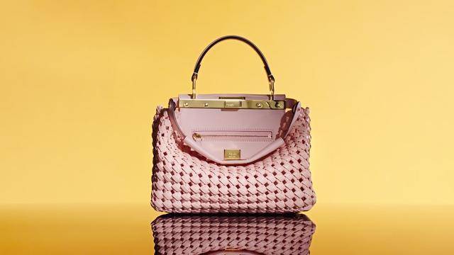 fendi 粉色peekaboo essentially皮革手袋