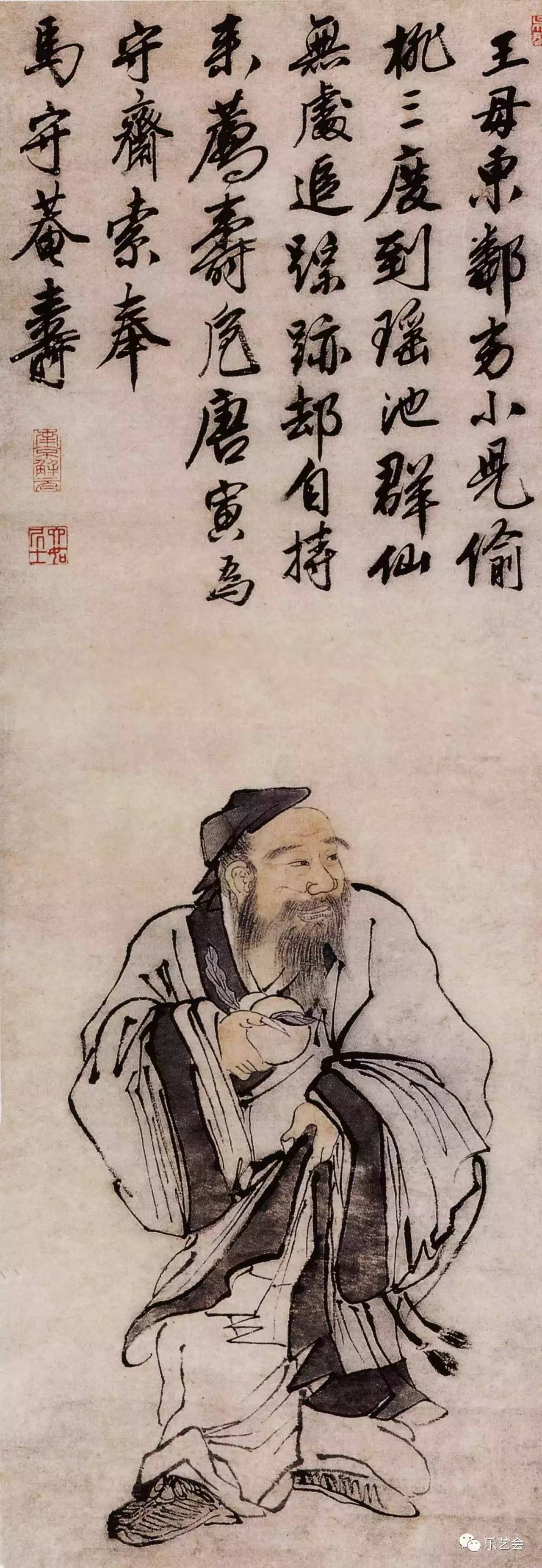 唐寅《东方朔偷桃图》