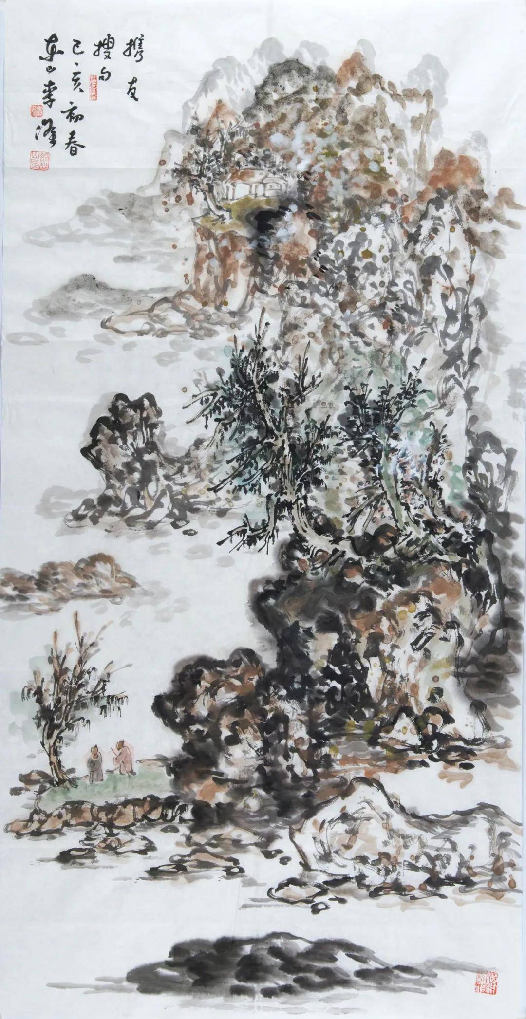 李杰的画风师法古人,师承古风,他用翰墨之笔描绘出格调高雅的山水之韵