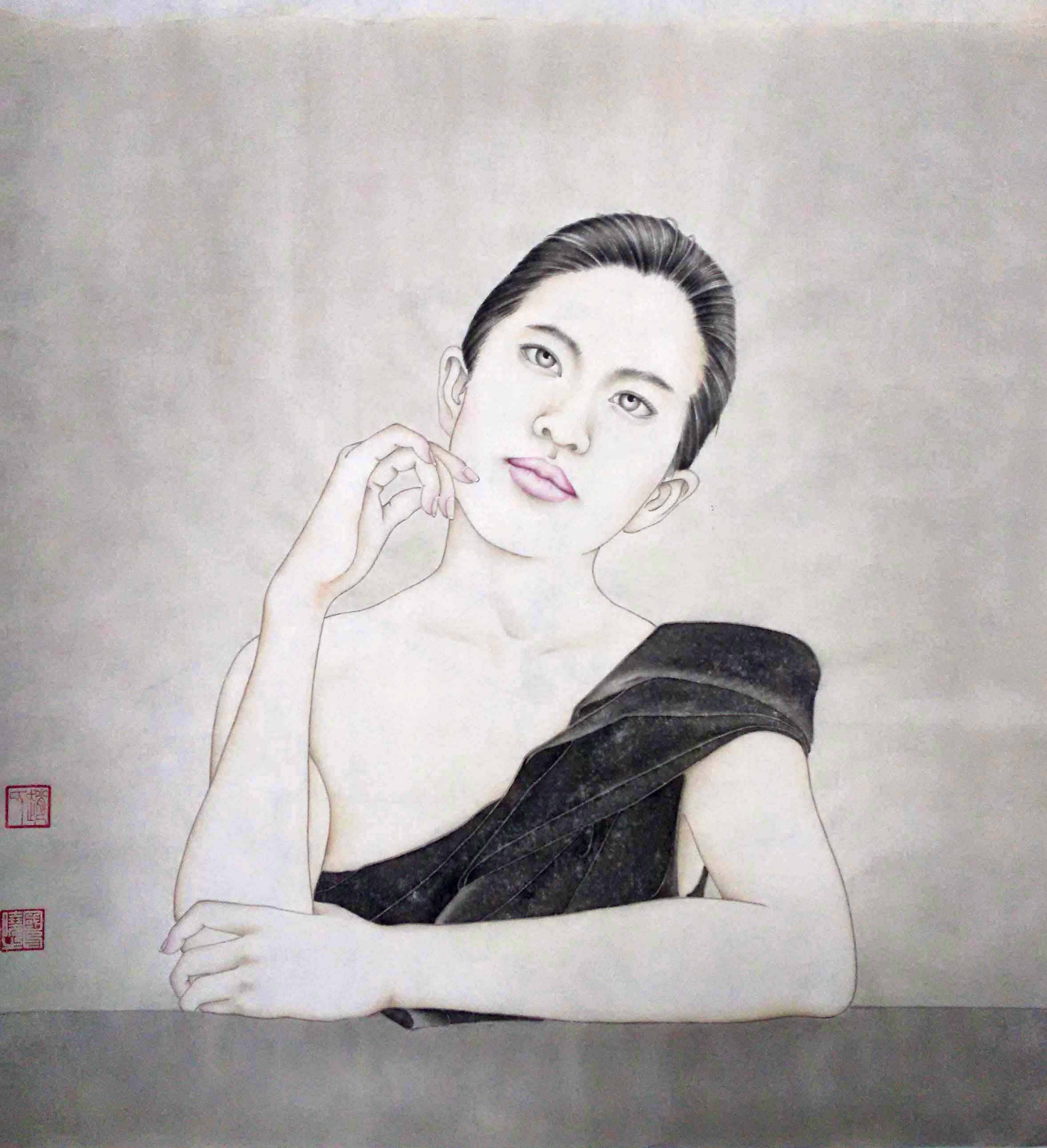 《肖像画之一》68cm×68cm