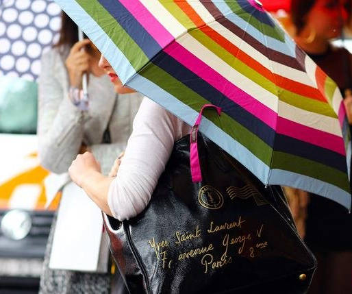 雨天的时尚精,伞和衣服这样搭配才好看!_雨伞