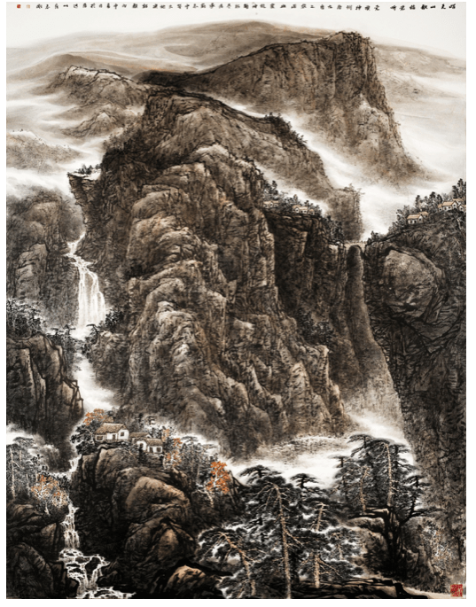苍郁山水笔精墨妙千峰万仞传统创新中华企业专访著名山水画家皮志刚