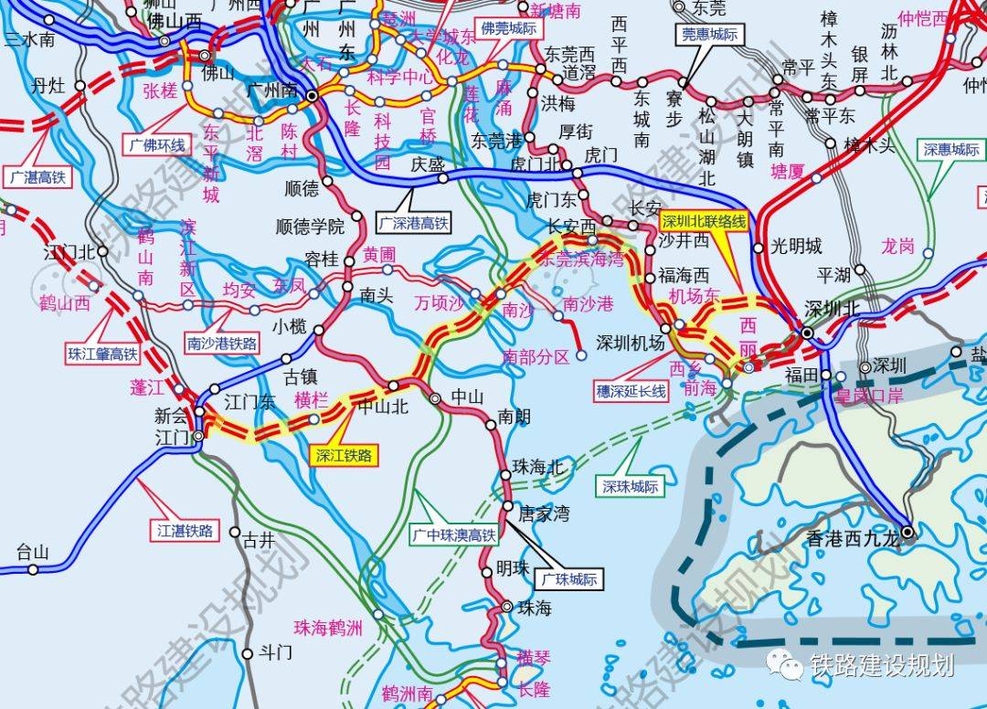 深茂铁路深江段线路走向示意图▼
