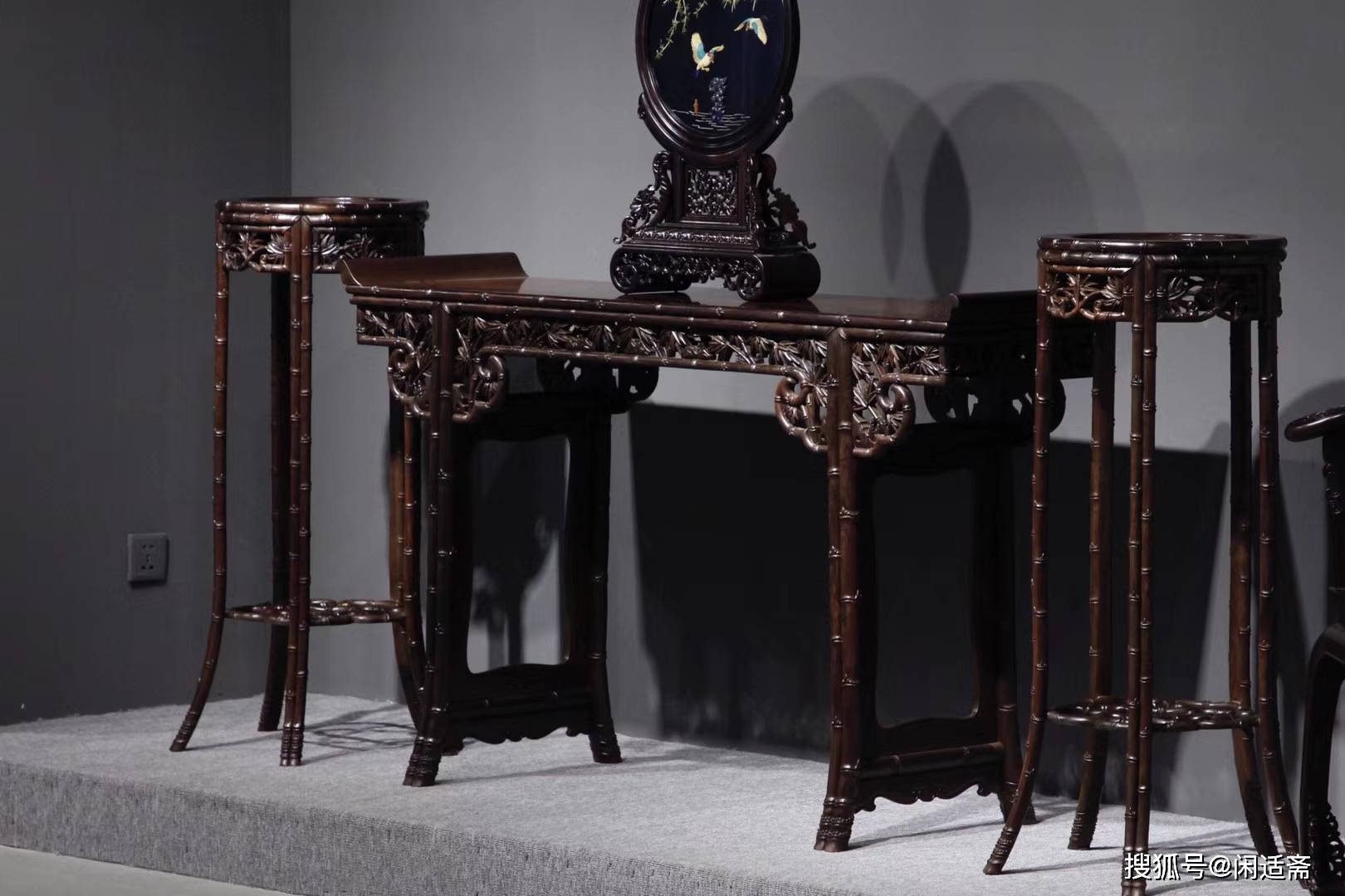 大红酸枝,清趣案几,文房清式红木家具