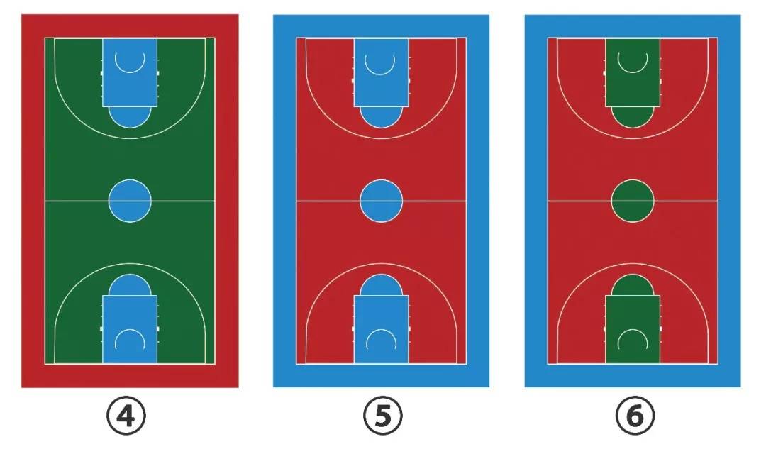 篮球场颜色国家标准图片
