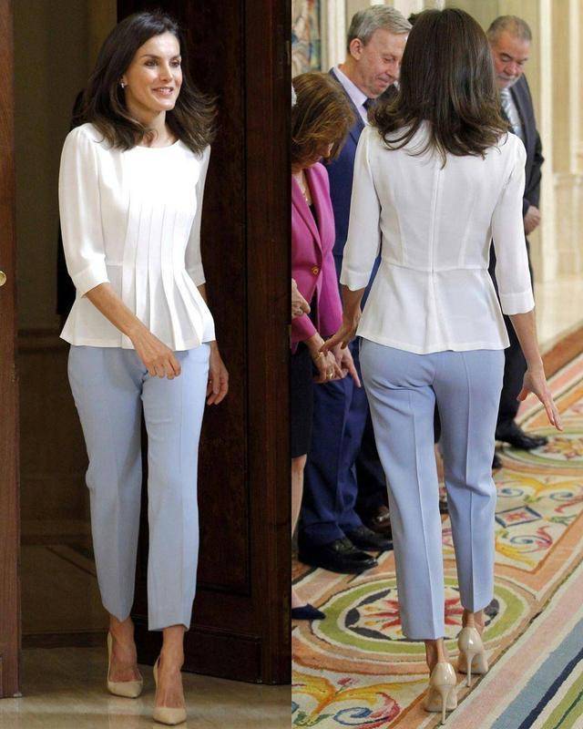 西班牙王后到底有多会穿?看她的白衬衫搭配,你就知道啦!