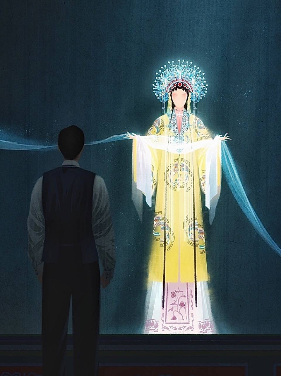 美女画师不会画脸,干脆每一幅画都不画脸,画出的人物仙气飘飘_王晓艺