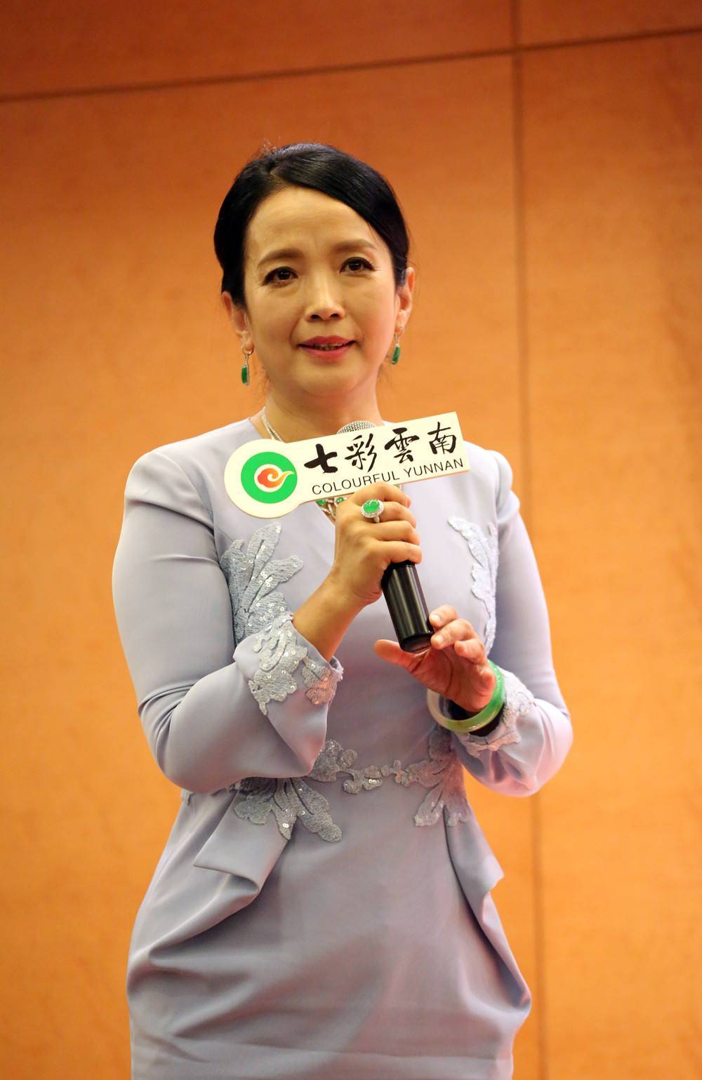 吕丽萍有皱纹也不会修图,少见的化妆穿紧身裙,让人眼前一亮!