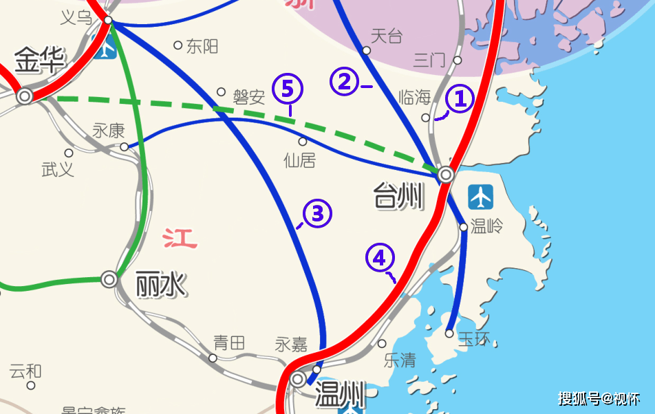 虽然有5条高铁,但从结构分布上来看,有4条南北向的线路连接杭州,绍兴