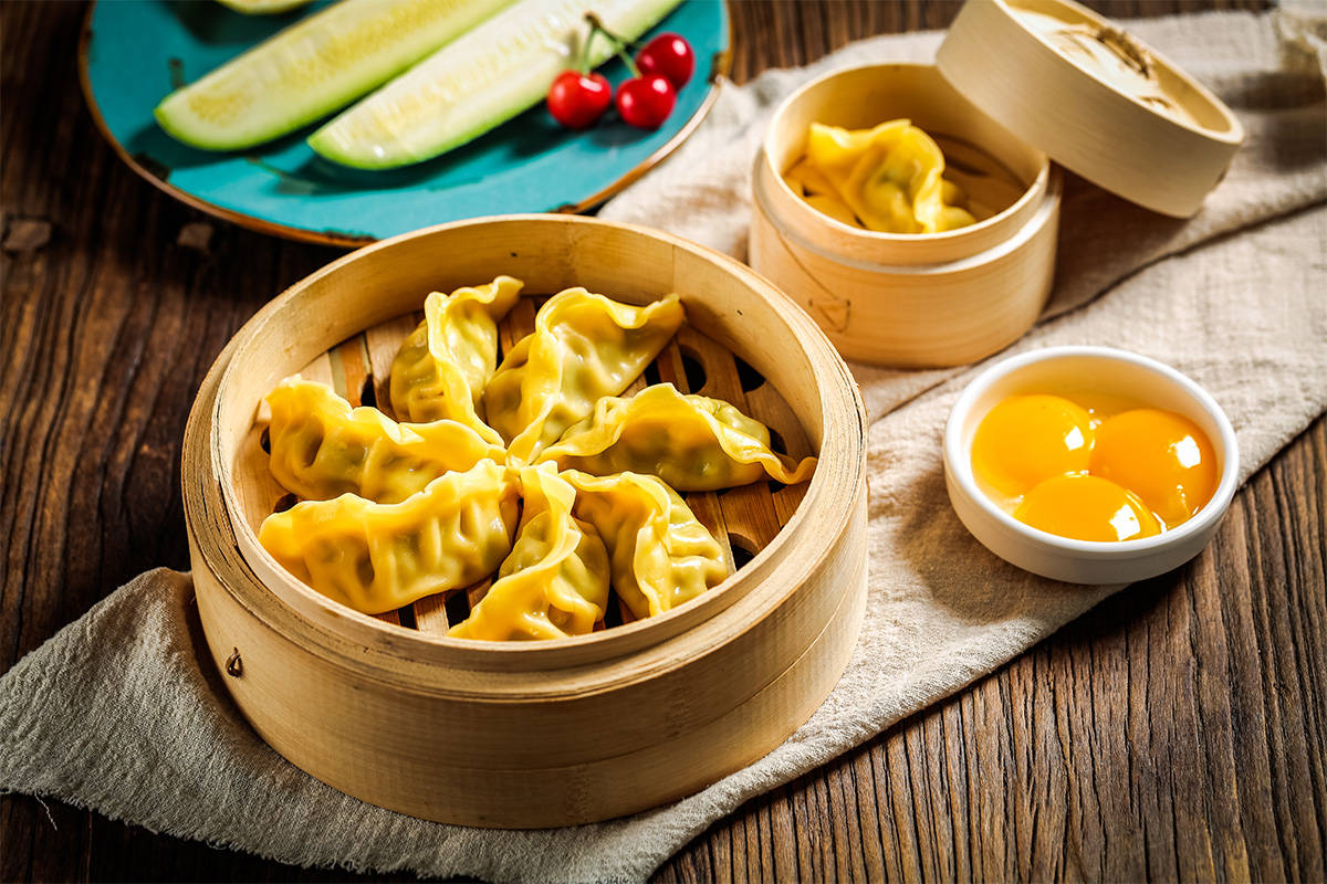 中国传统美食之锅贴水饺摄影照片欣赏