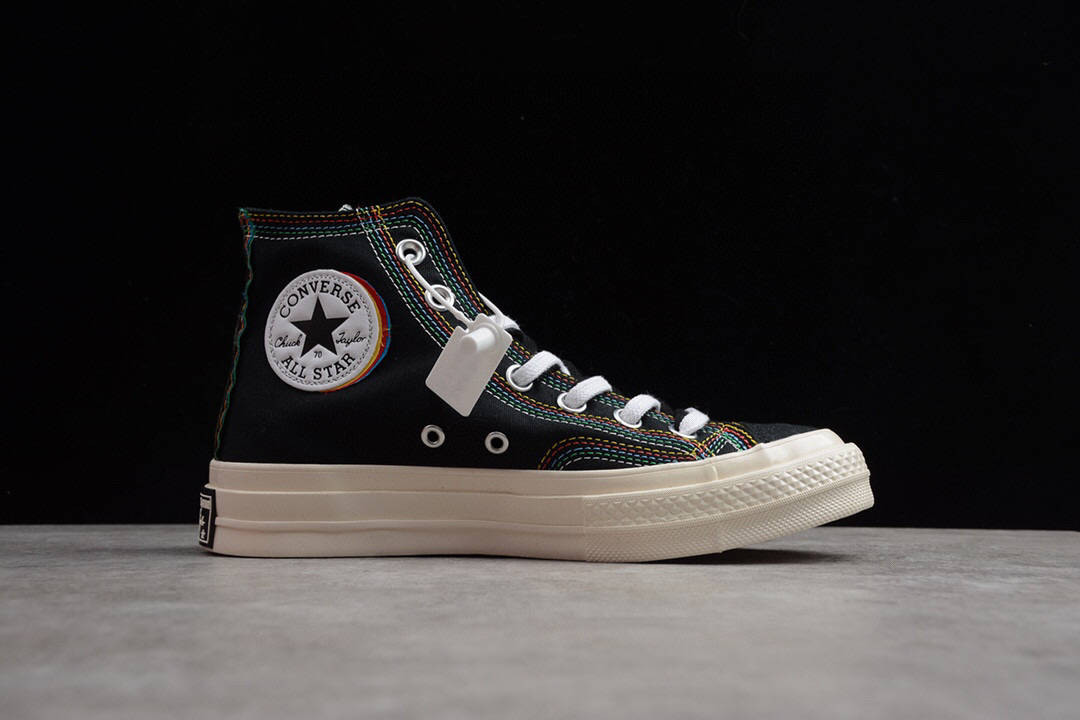 匡威彩虹 converse chuck 70s 2020 黑多彩硫化帆布鞋