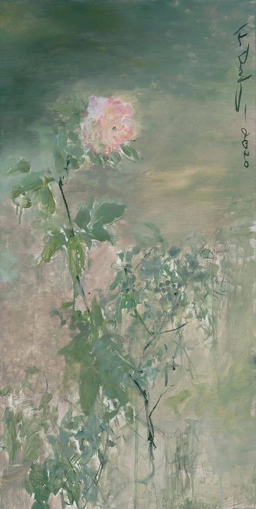 躲起来的春天著名画家何多苓2020杂花写生系列新作欣赏