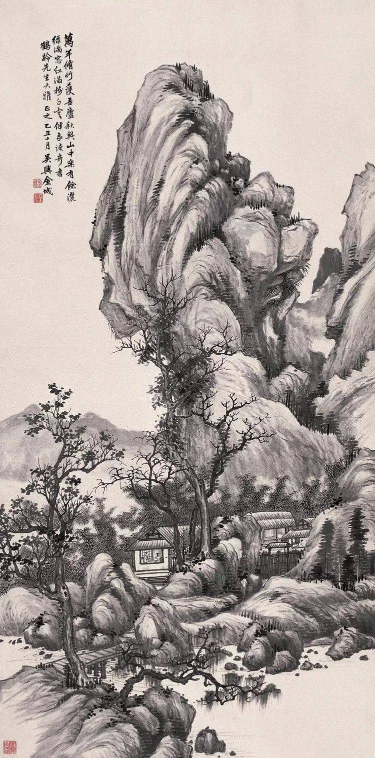 中国近现代画家金城被叹为夭折了的大师的山水画