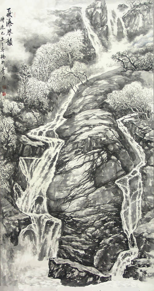 心灵深处一腔金色秀气画家杨柳青水墨山水观