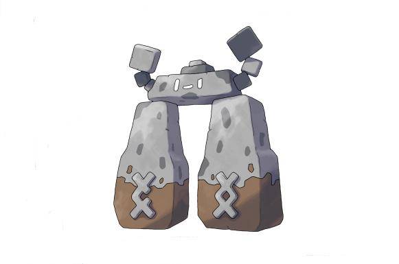 是巨石丁这只宝可梦了,嗯,,这是一位在长相上非常有趣的岩石系宝可梦