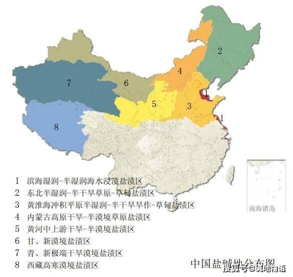 我国盐碱地地区分布