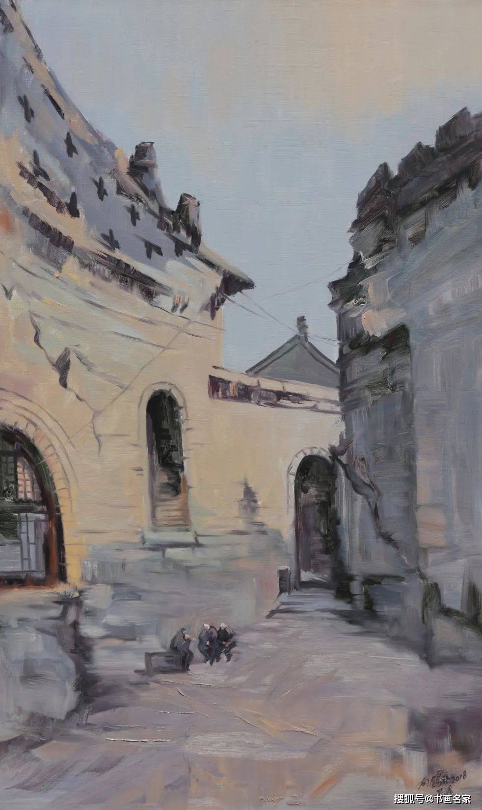 纸板油画《榆林万佛楼》尺寸:13x14cm