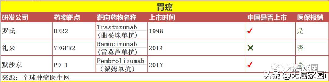 靶向药?免疫药?这份胃癌患者最全用药清单注意查收