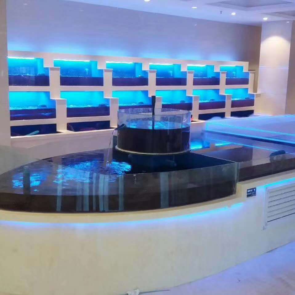 广州酒店海鲜池设计安装方案,鱼缸外观大气简洁!