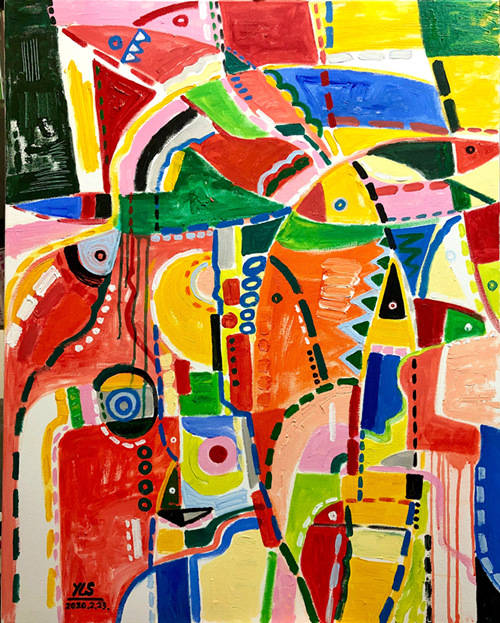 生命的赞歌姚丽双民族抽象画