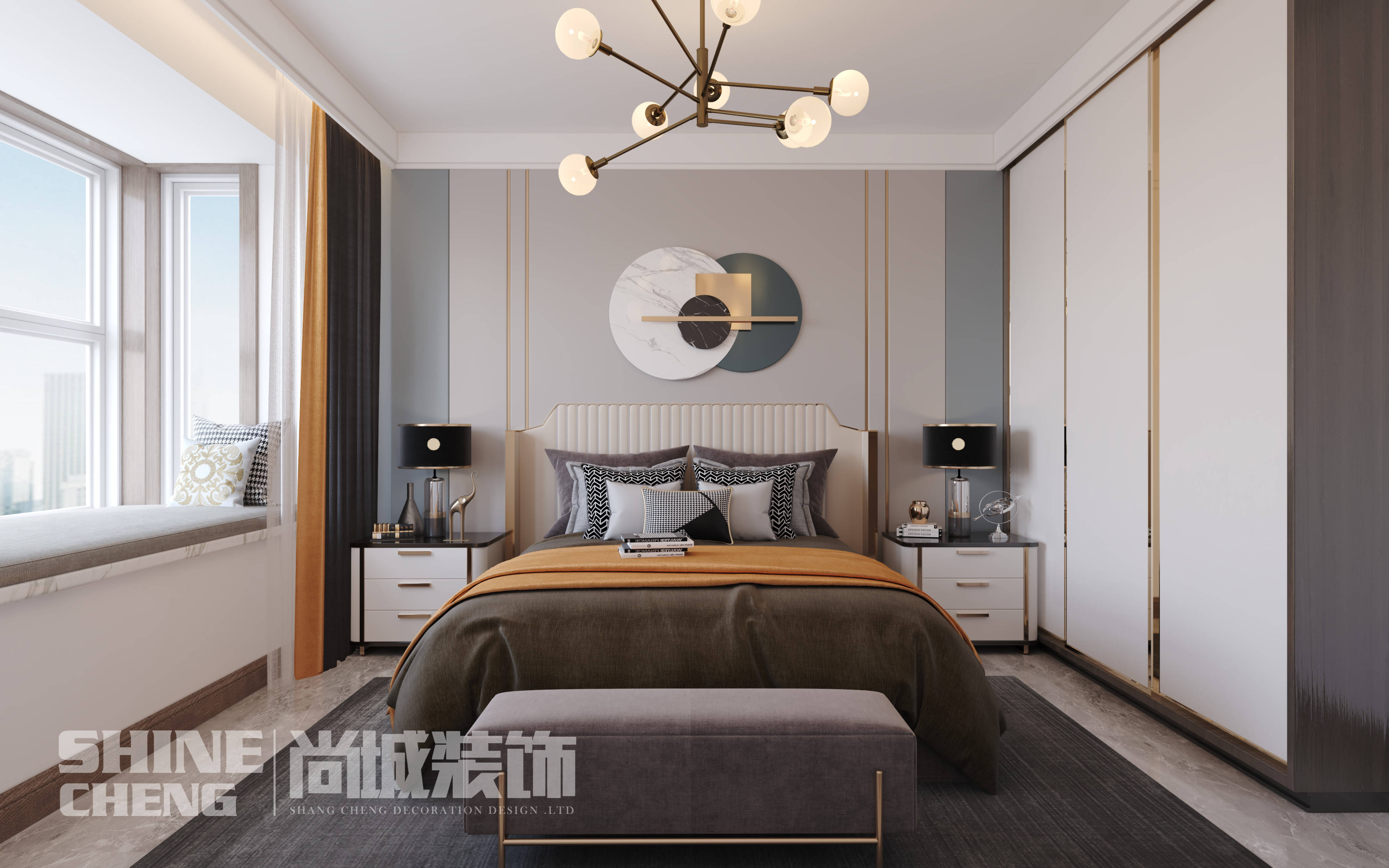 泰安都市森林小区116平现代轻奢风格装修设计效果图案例