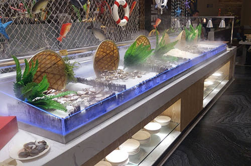 海鲜冰台加湿器,海鲜冰台喷雾保鲜加湿效果好